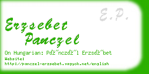erzsebet panczel business card